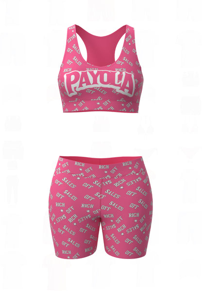 Payola Rich Off Sales Crop Short Set (Pink)