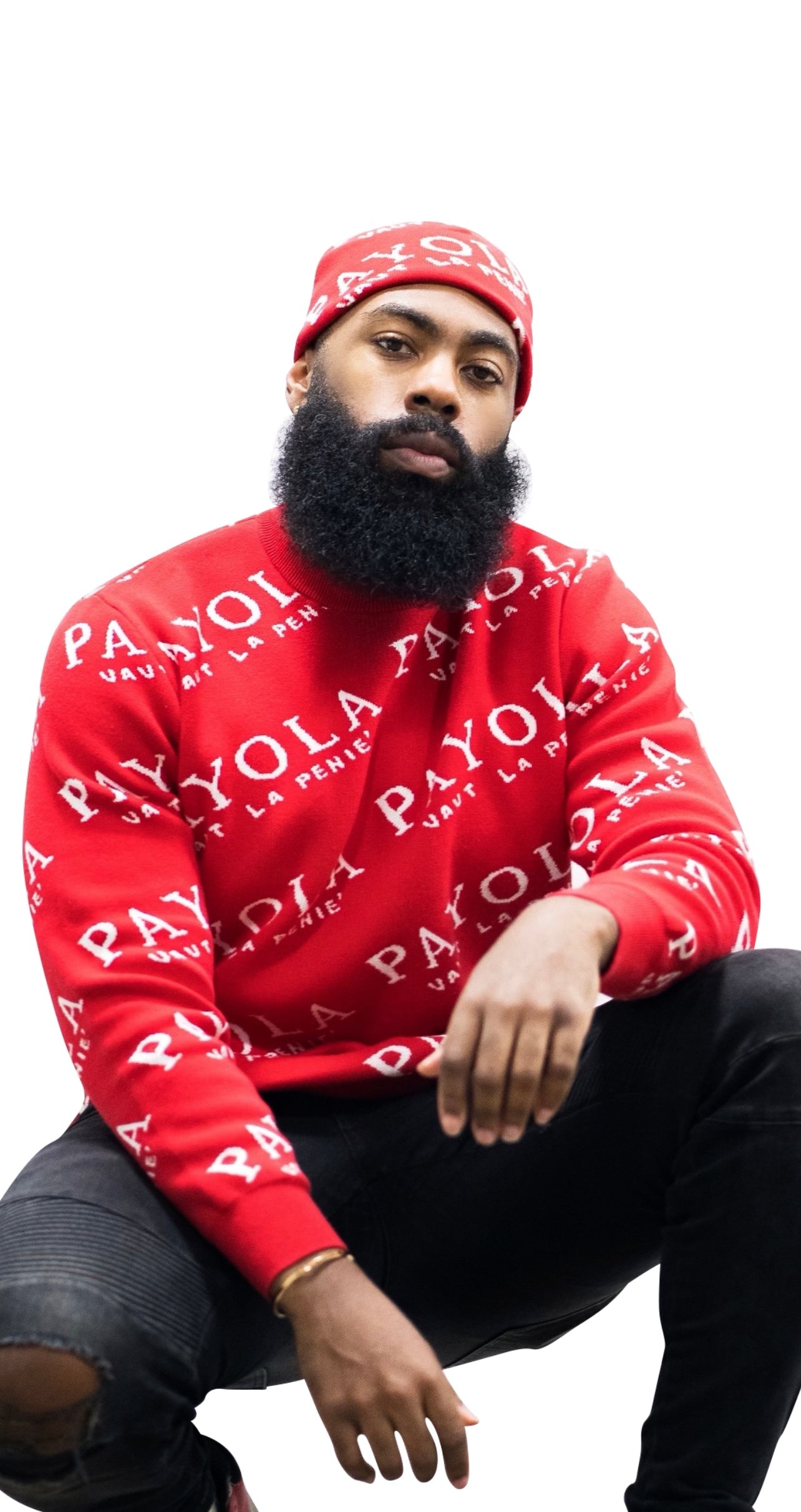 Payola All Over Print Sweater Red on